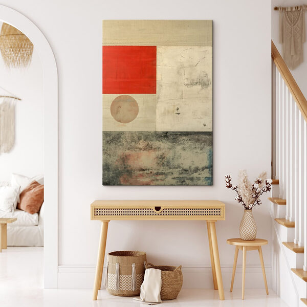 Red and white square and circle Red and white square and circle