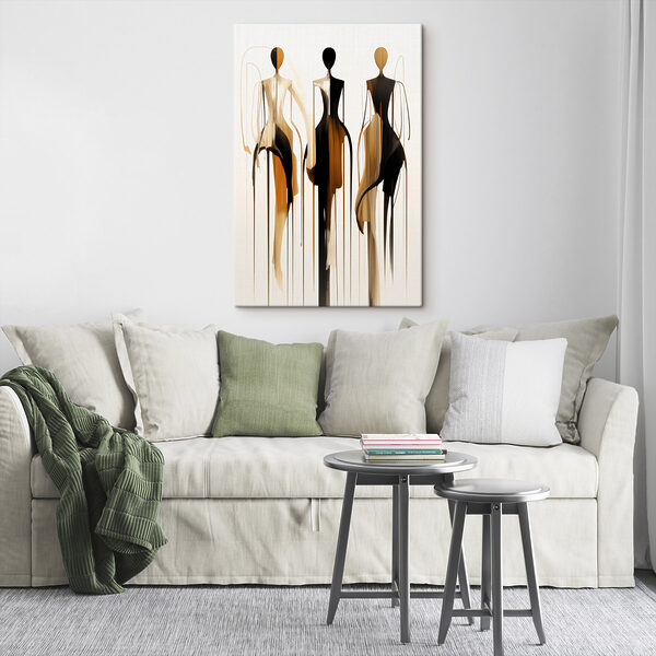 Group of mannequins with flowing paint
