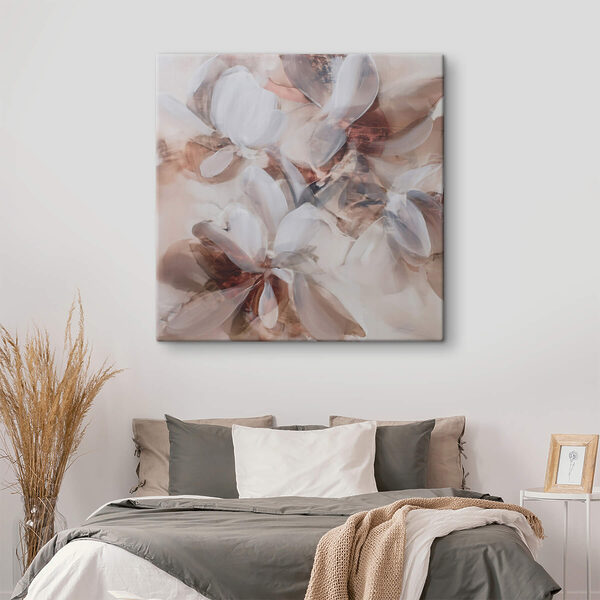 Painting of flowers on a white surface