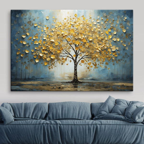 Painting of a tree with yellow leaves Painting of a tree with yellow leaves