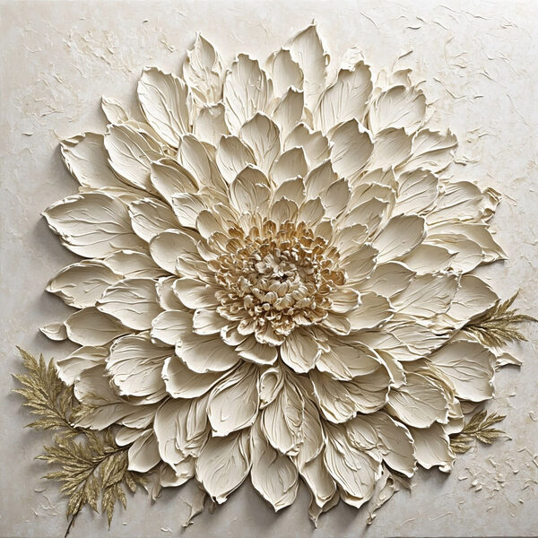 - Elegant floral relief art piece