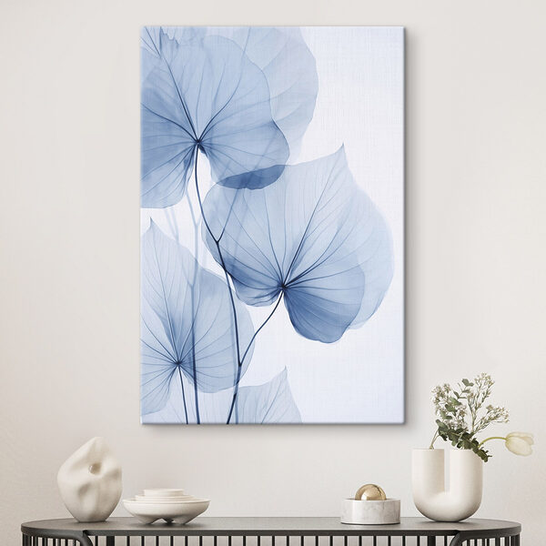 Delicate blue leaves on pale background Delicate blue leaves on pale background