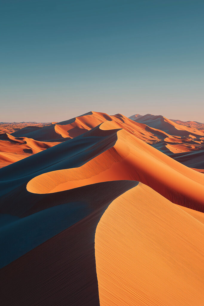 Sand dunes in the desert Sand dunes in the desert