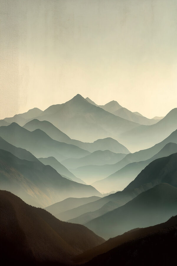 Mountain range with fog Mountain range with fog