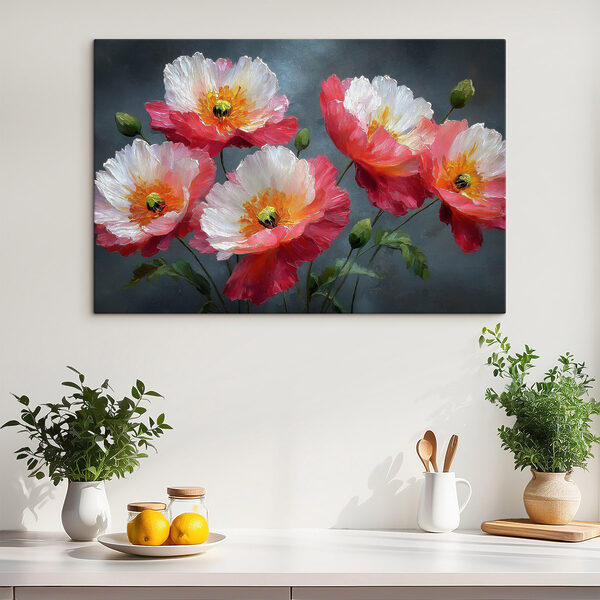 Group of flowers with leaves