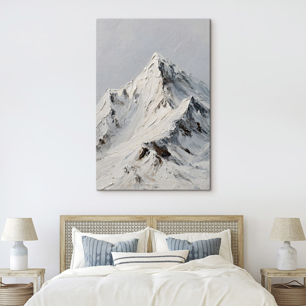 Snowy mountain with snow on top
