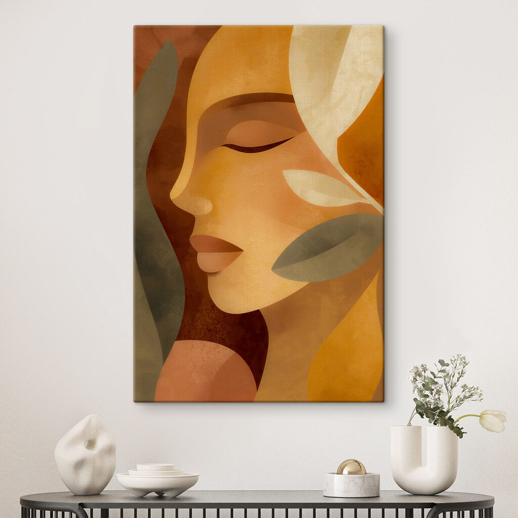 Soft hues in serene profile art Soft hues in serene profile art