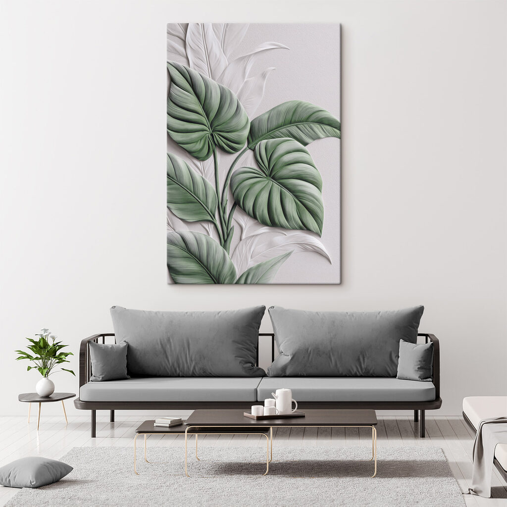 Lush greenery on textured background