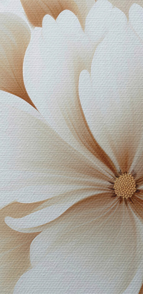 White flower with brown leaves