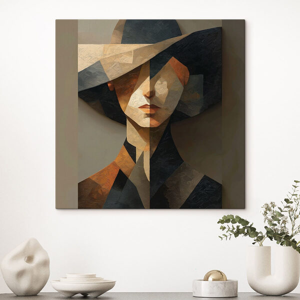 Painting of a woman wearing a hat Painting of a woman wearing a hat