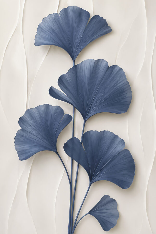 Elegant botanical design in blue tones