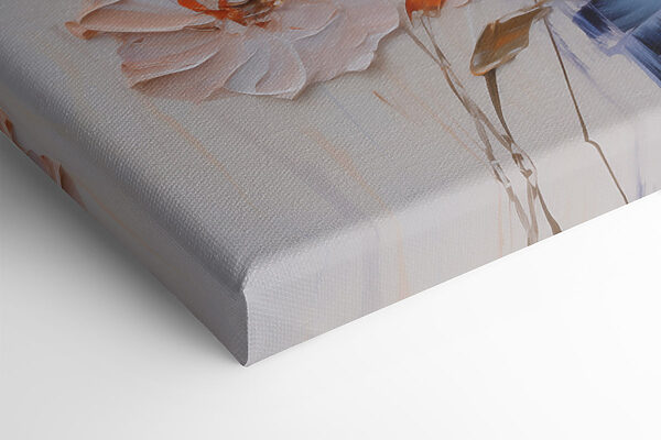 Painting of flowers on a white surface
