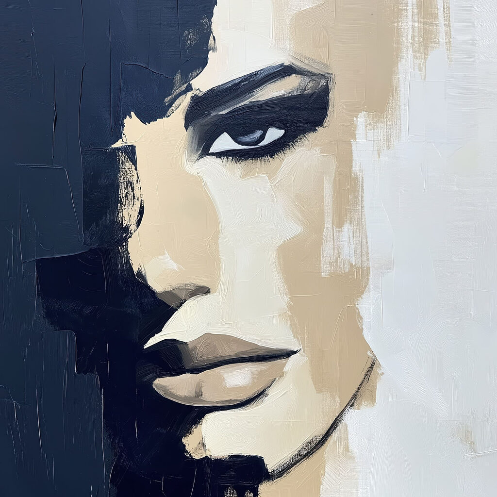 Painting of a woman's face Painting of a woman's face