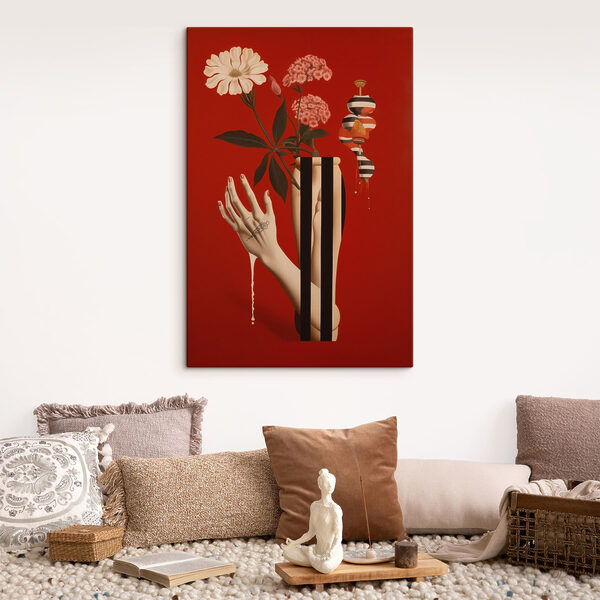 Poster with a hand and flowers