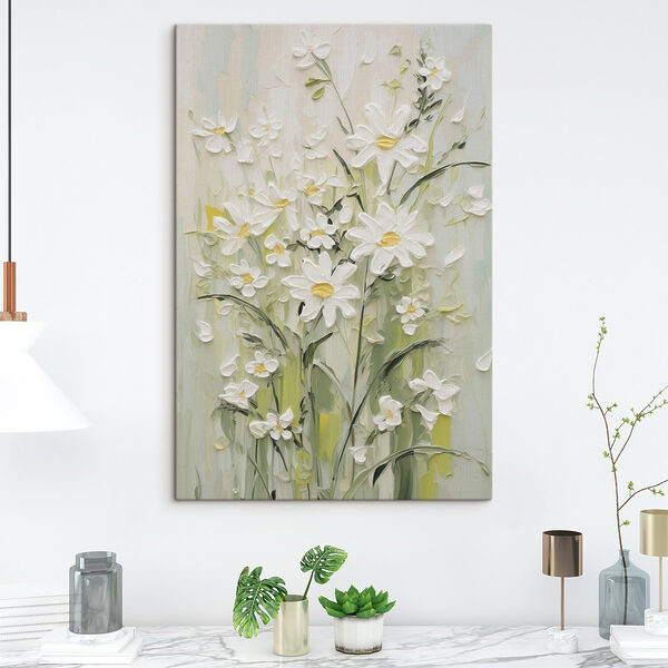 Painting of flowers on a wall