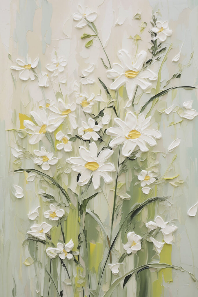 Painting of flowers on a wall