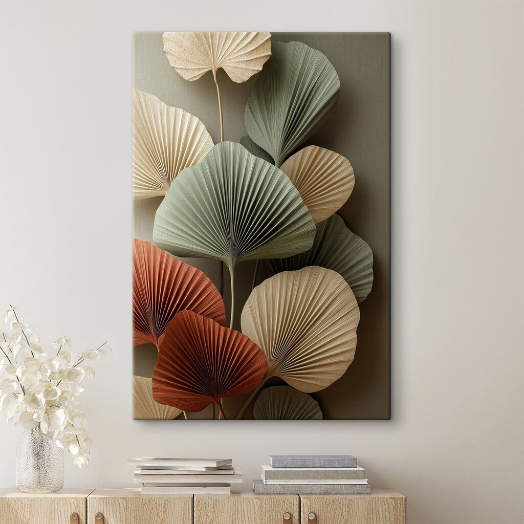 Group of fan shaped leaves