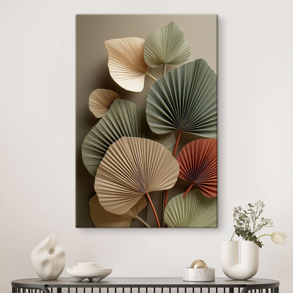 Group of fan shaped leaves