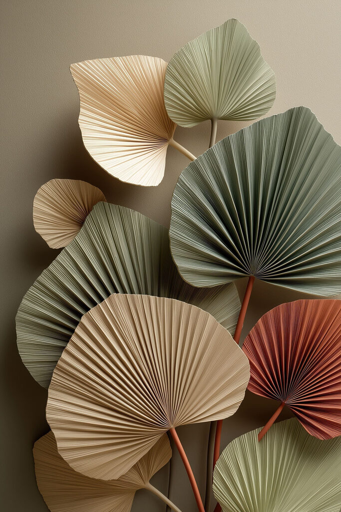 Group of fan shaped leaves