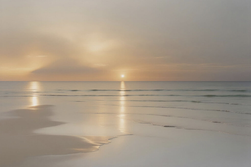 Sunset over a beach