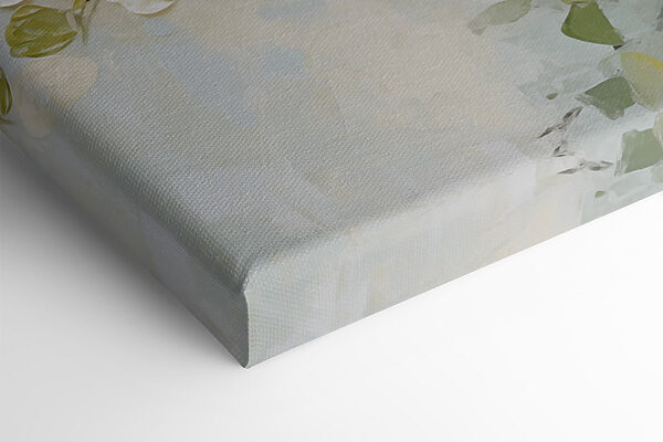 Painting of white flowers on a branch