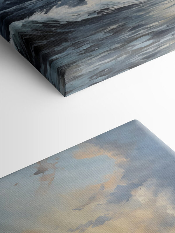 Painting of waves in the ocean