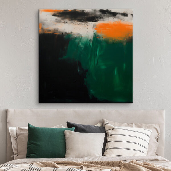 Painting of a green and black color Painting of a green and black color