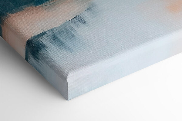 Painting of a river with trees and fog