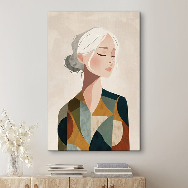 Woman with white hair