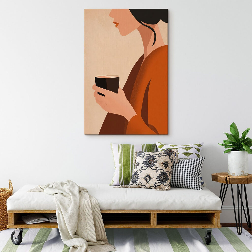 Woman holding a cup