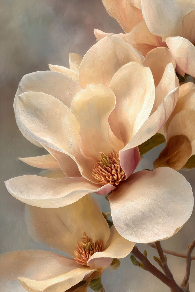 Delicate blossoms in soft hues