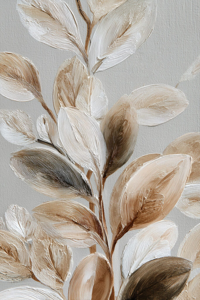 Delicate leaves in soft hues