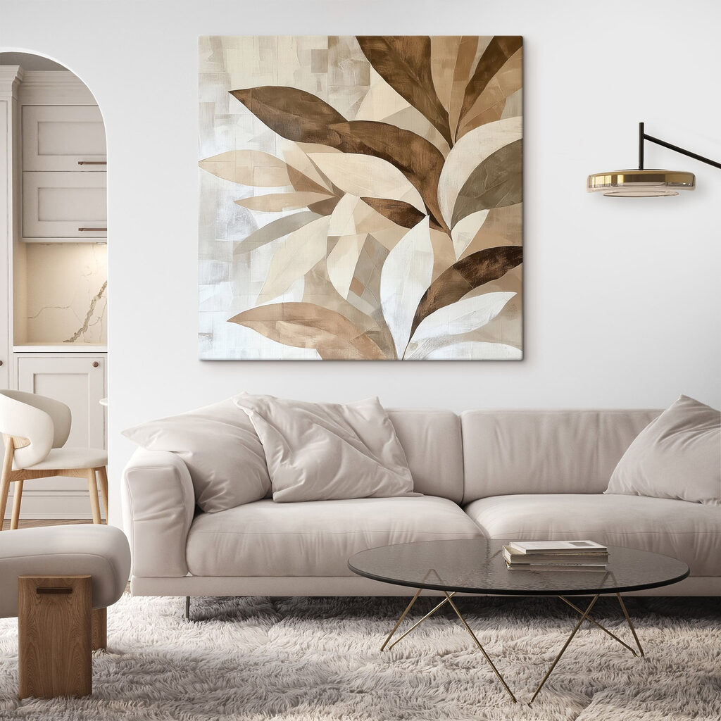 Painting of leaves on a wall