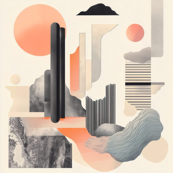 Collage of different shapes and colors