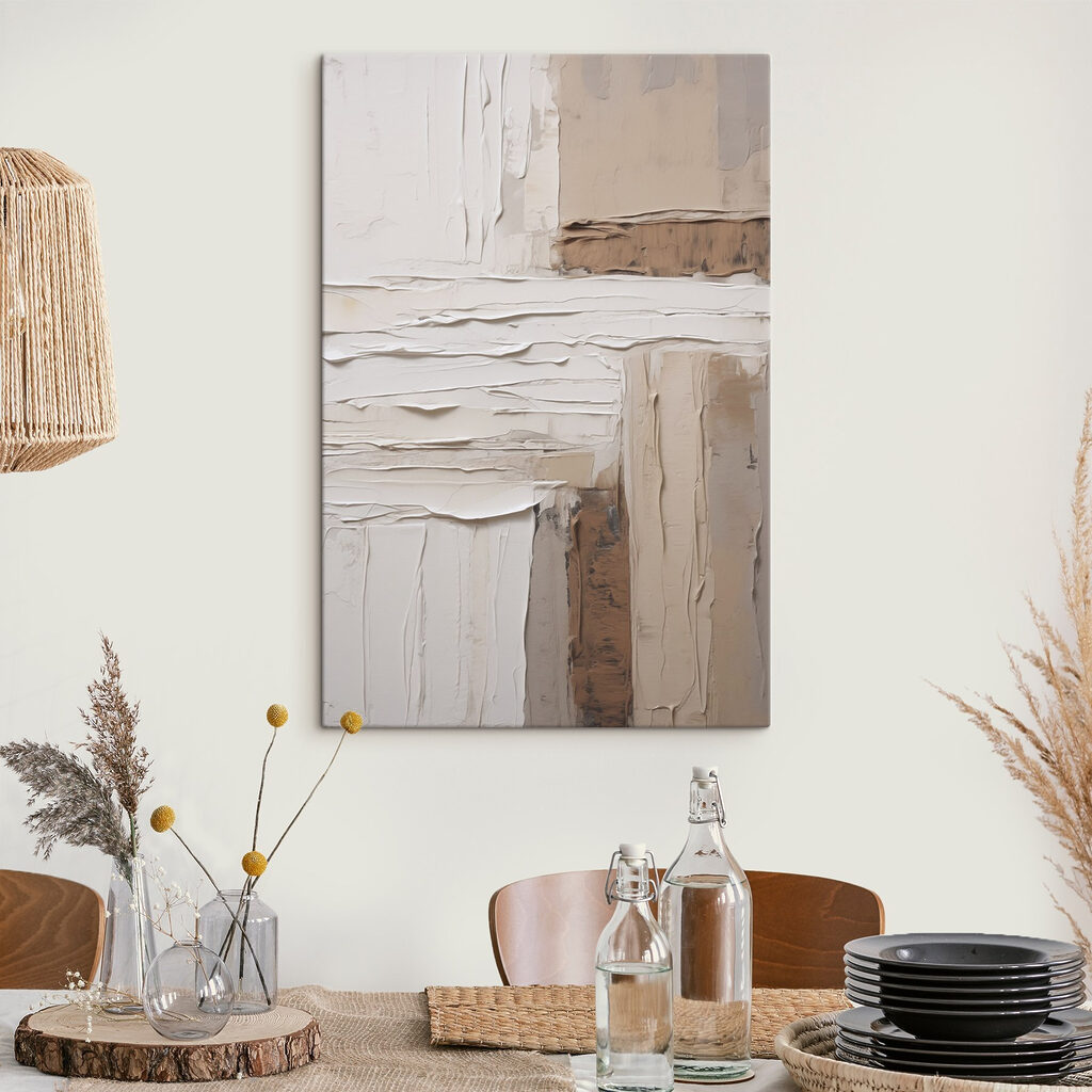 White and brown piece of art