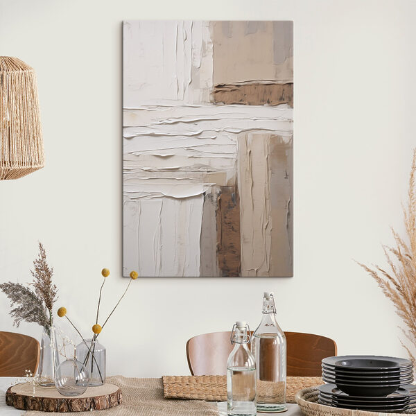 White and brown piece of art