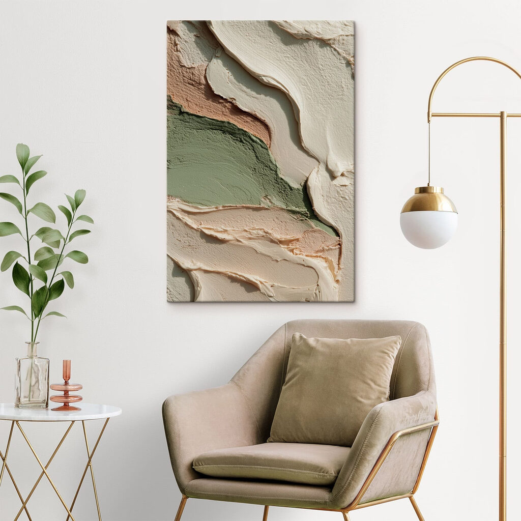 - Earthy tones in flowing patterns - Earthy tones in flowing patterns