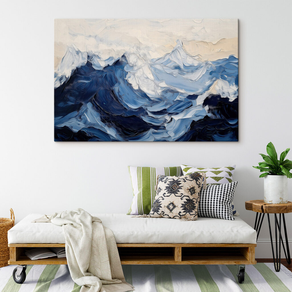 Painting of waves and clouds