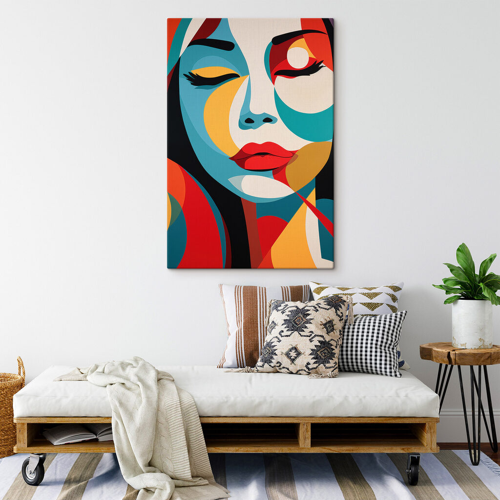 Painting of a woman's face Painting of a woman's face