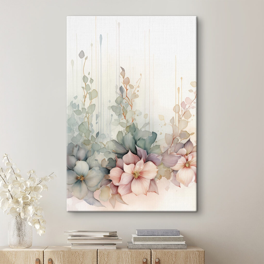 Painting of flowers and leaves
