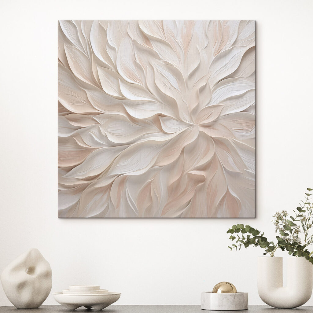 White and pink leafy pattern