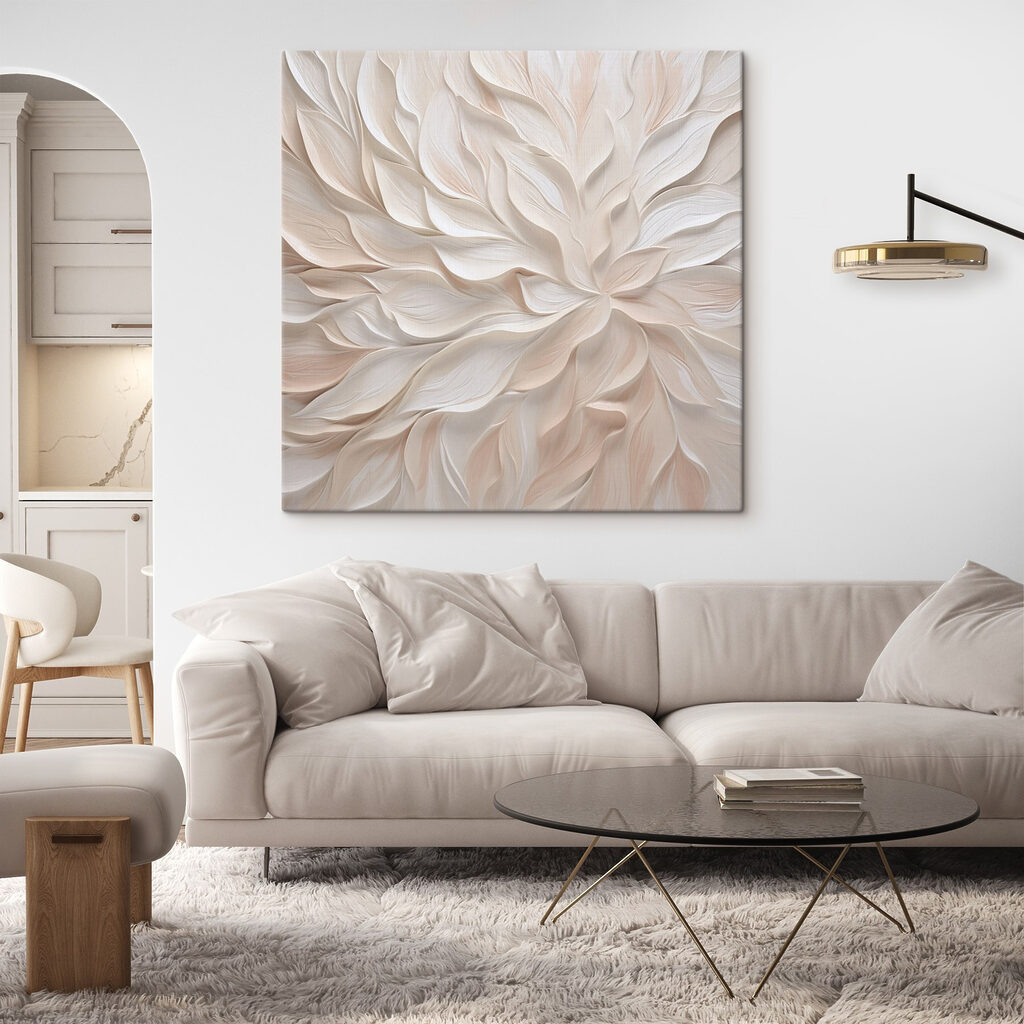 White and pink leafy pattern