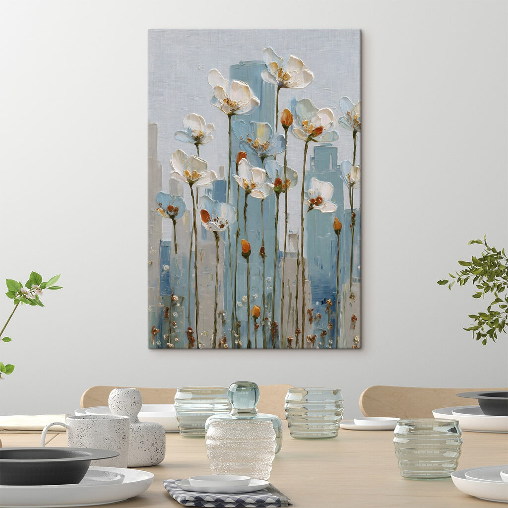 Painting of flowers on a wall