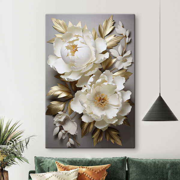 Elegant floral arrangement with lush leaves Elegant floral arrangement with lush leaves