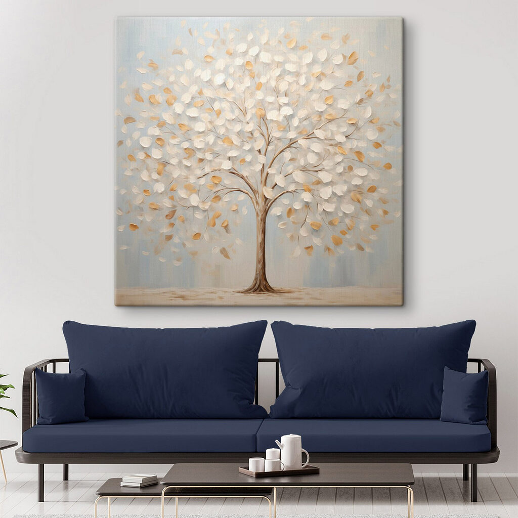 Painting of a tree with leaves Painting of a tree with leaves