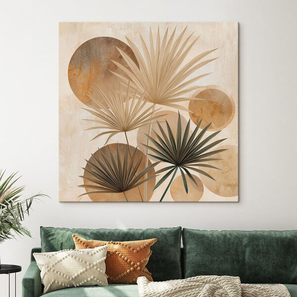 Group of leaves with circles and dots
