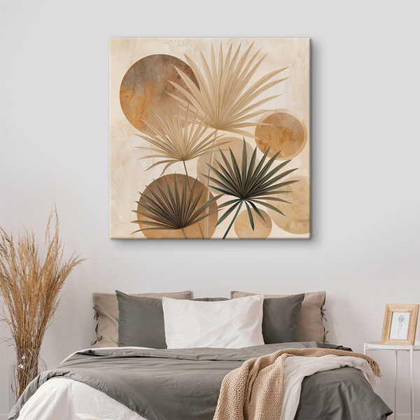 Group of leaves with circles and dots