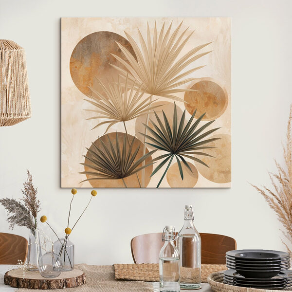 Group of leaves with circles and dots