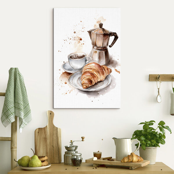 Croissant a šálek kávy Obraz Croissant a šálek kávy