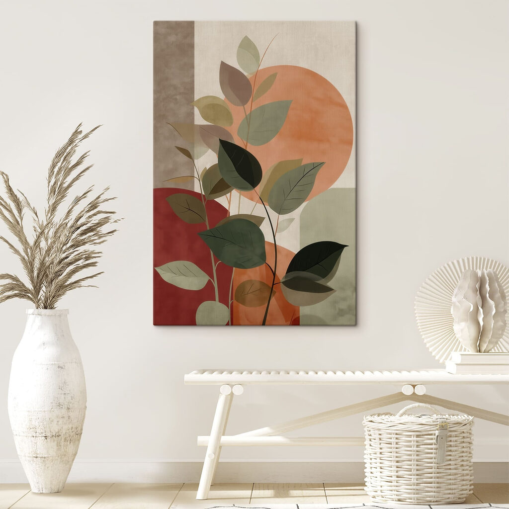 Plant with leaves and a sun